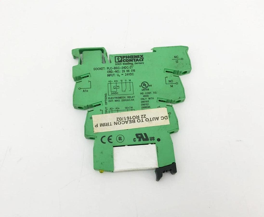 Used Lot of 4 Phoenix Contact PLC-BSC-24DC/21 Relay Bases 24VDC 2966016