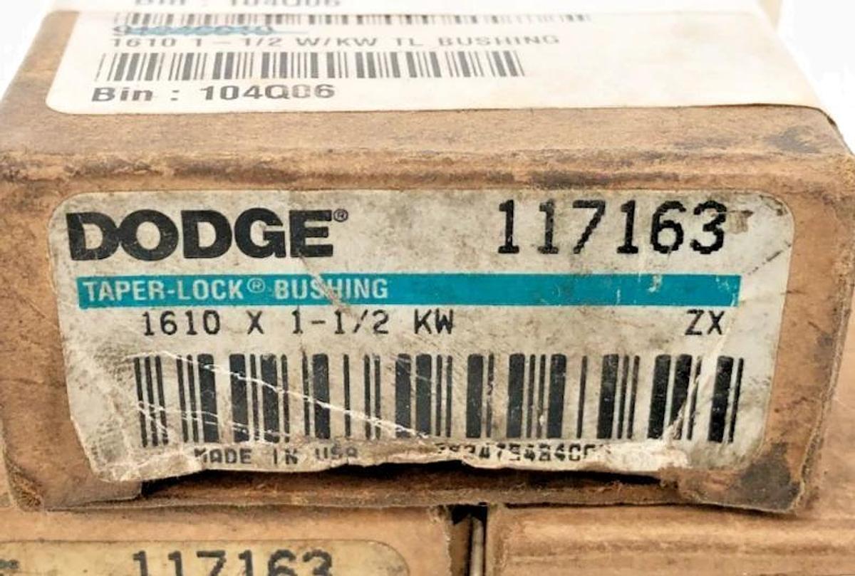Lot of 3 New Dodge 1610 X 1-1/2 KW Taper Lock Bushings 117163