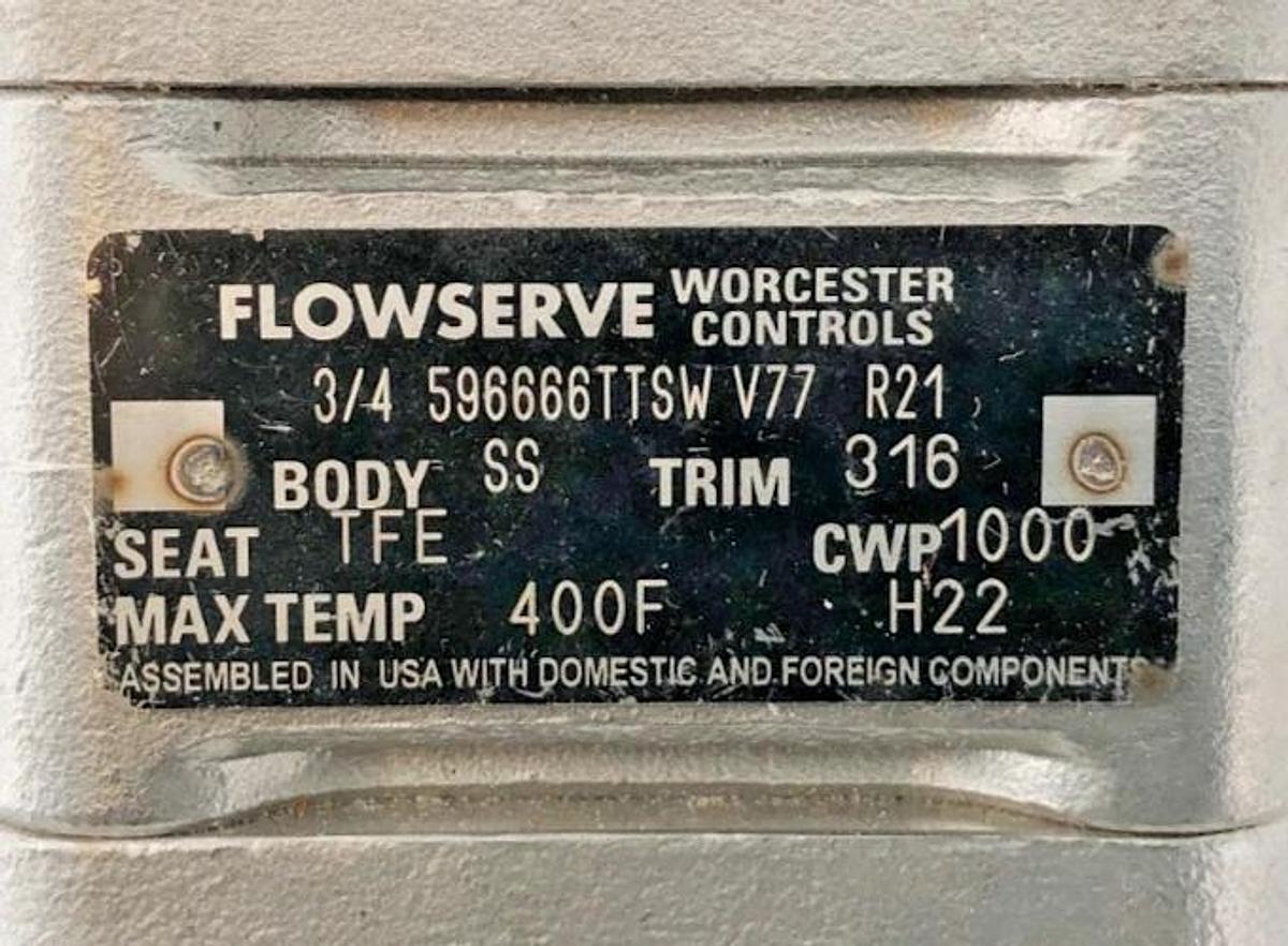 New Flowserve 3/4-596666TTSW-V77-R21 Stainless Steel Ball Valve 1000psi - No Box