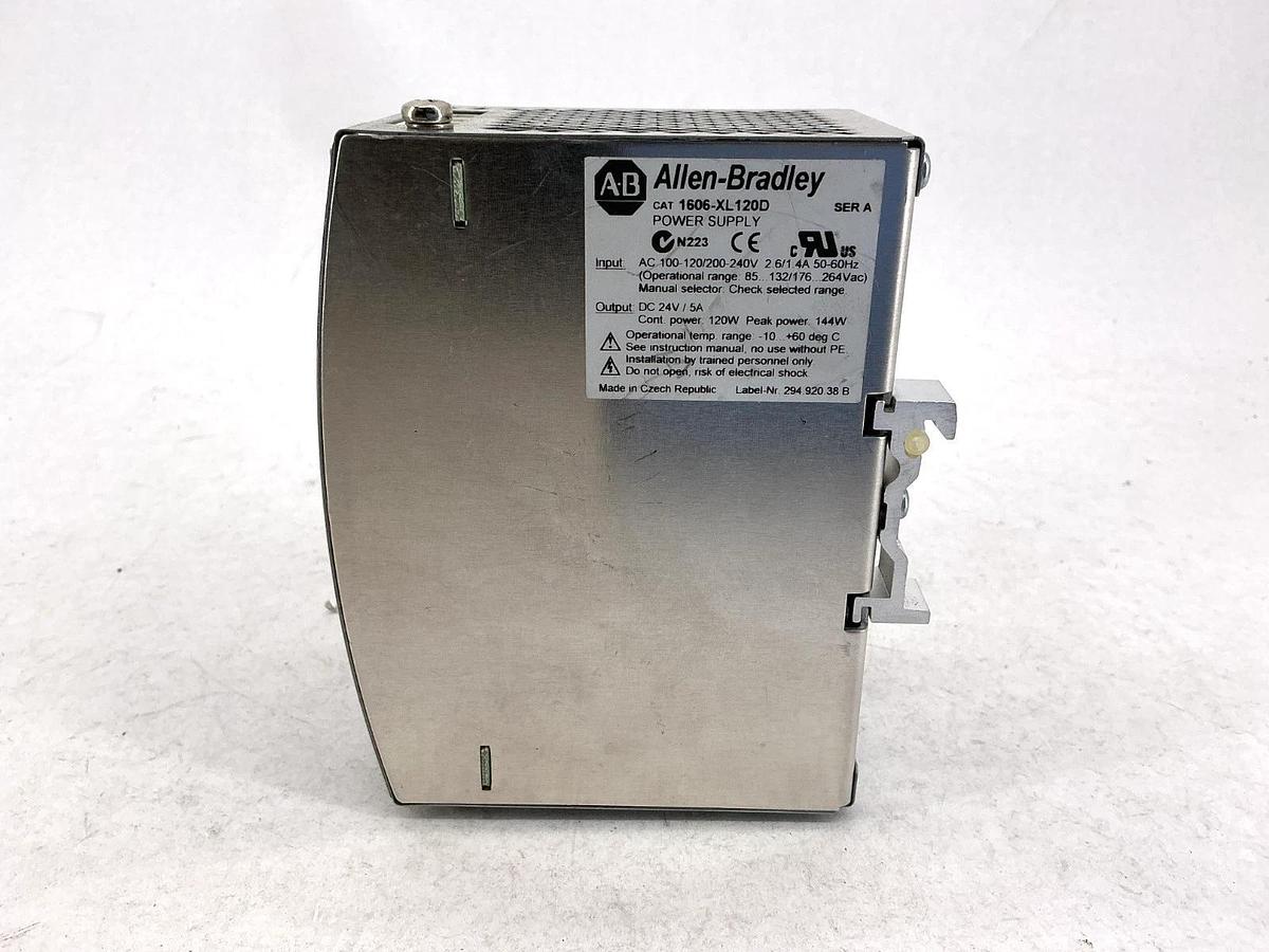 Used Allen Bradley 1606-XL120D Ser A Power Supply 24VDC Output 120/240VAC Input