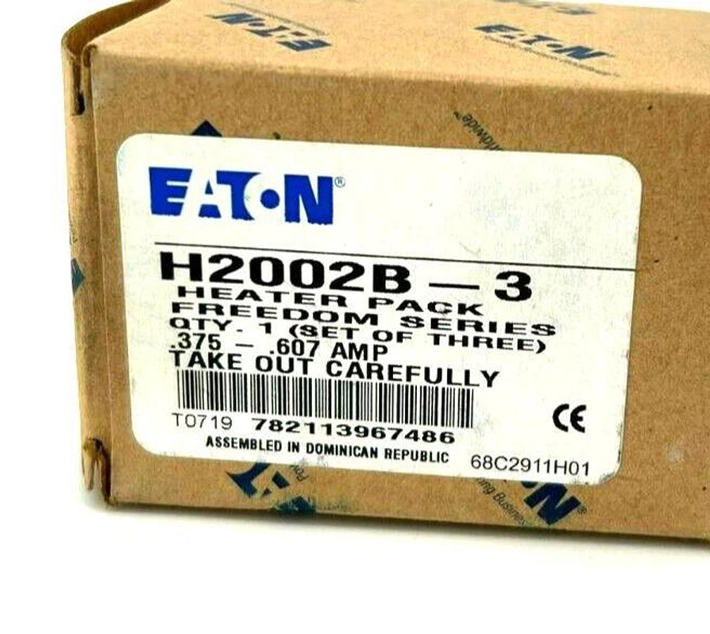 Lot of 6 New Eaton Cutler-Hammer H2002B Heater Packs, .375-.607 AMP