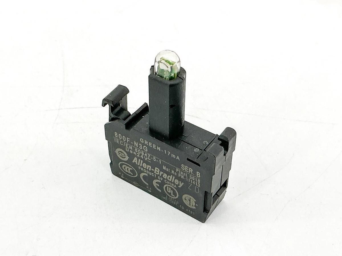 New Lot of 2 Allen Bradley 800F-N3G LED Light Module 24V Ser.B - No Box