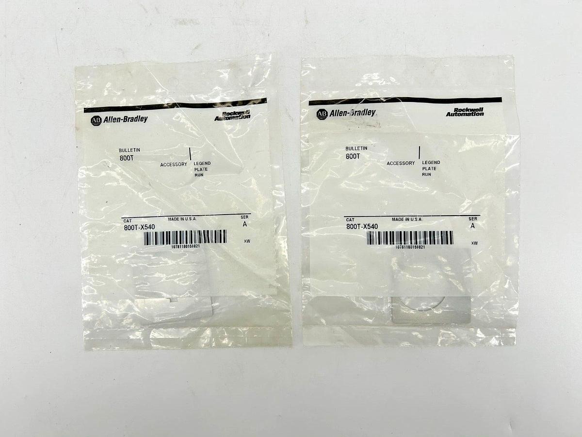 New Lot of 2 Allen Bradley 800T-X540 Legend Plate Ser A