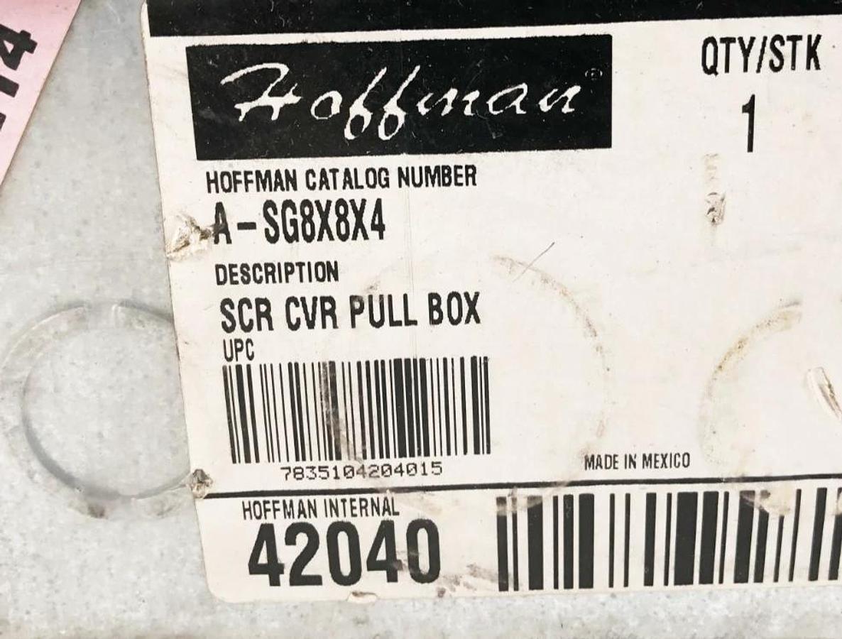 New Hoffman A-SG8X8X4 Screw Cover Pull Box 42040 - No Box