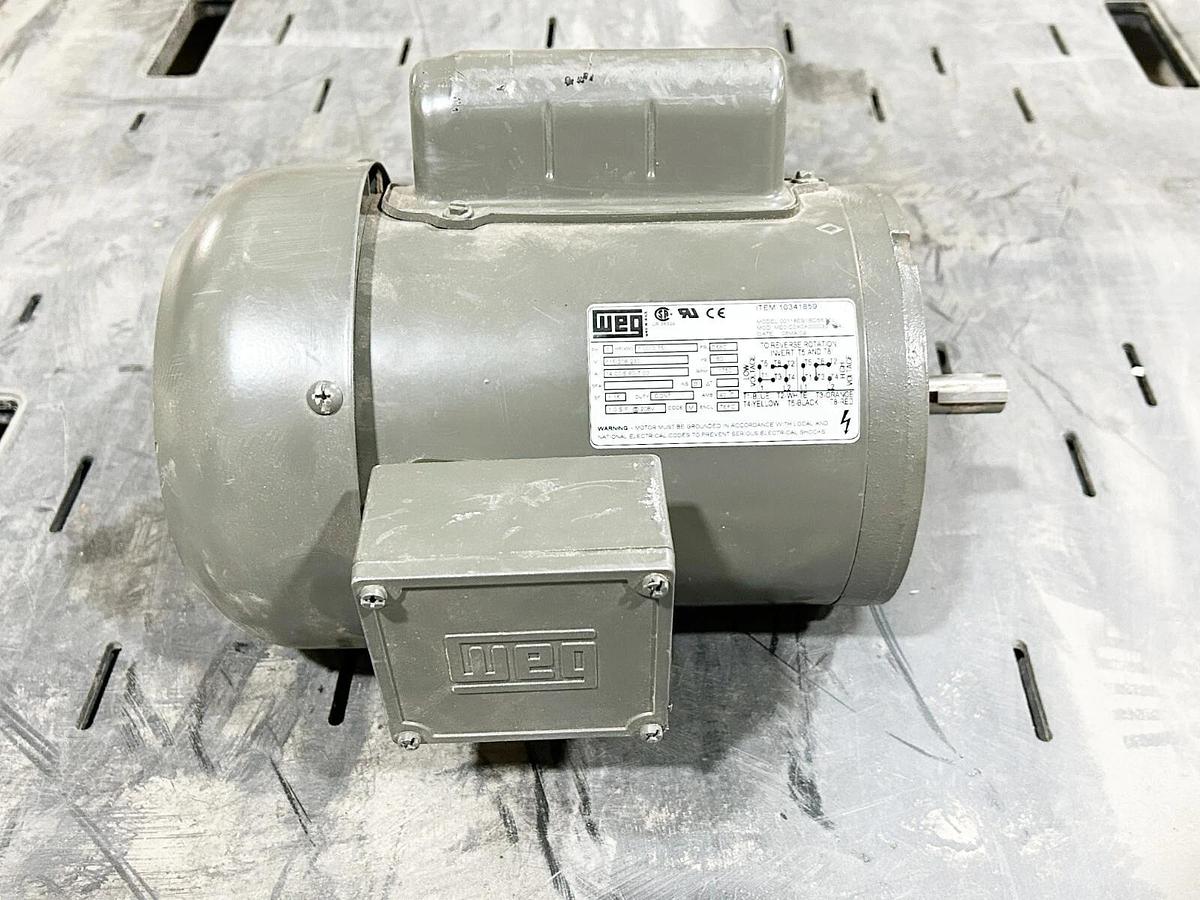 Used WEG 00118ES1BD56OFL Motor 1HP 115/230V 14A 1750RPM 10341859 1ph D56C Frame
