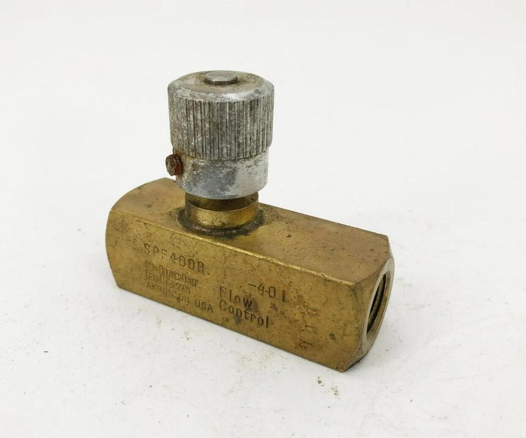 Used Parker SPF400B Flow Control Valve 1/4-18 NPTF 2000psi Brass