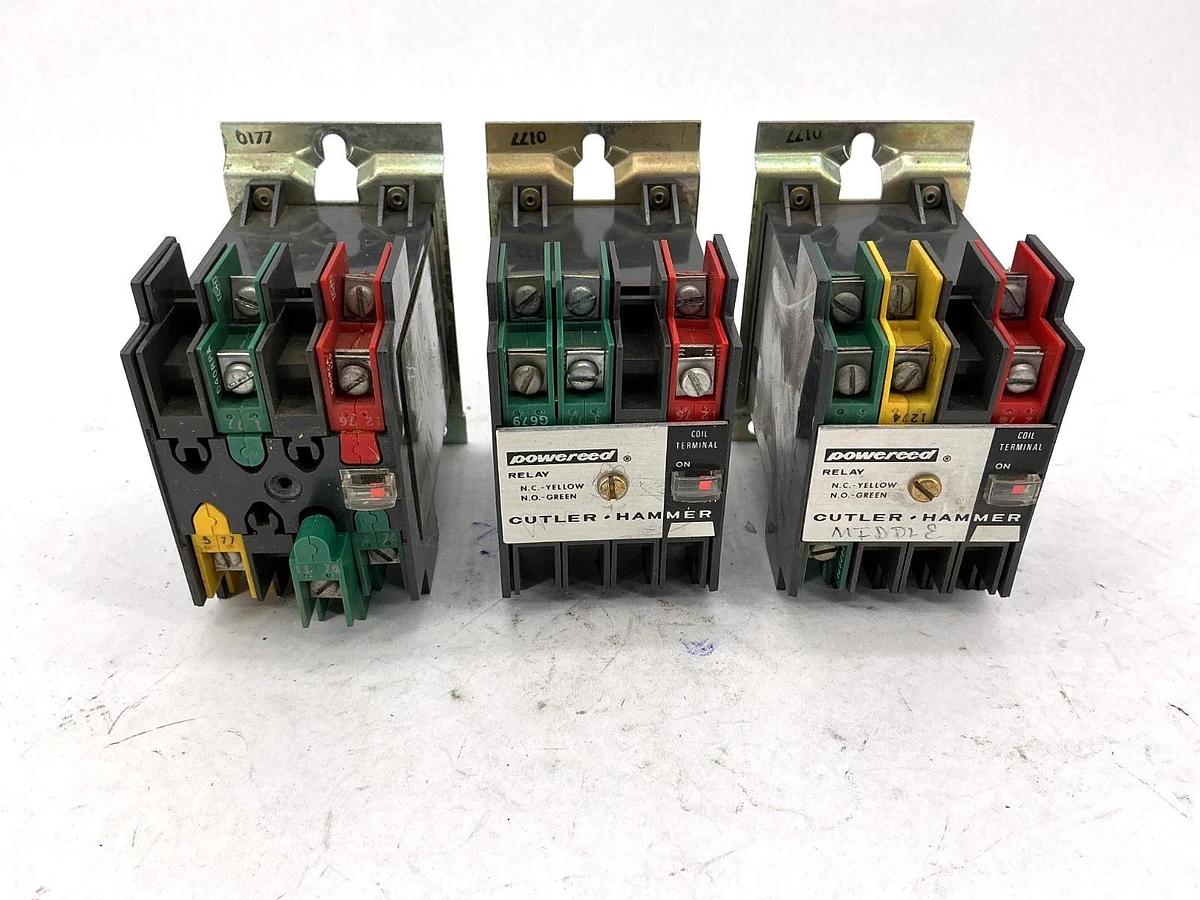 Used Lot of 3 Cutler-Hammer D40RB Ser A1 Powereed Relay Coil-120V 50/400HZ