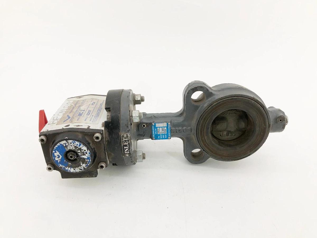 Used Milwaukee Controls MC 2 Pneumatic Actuator w/ CW223 Butterfly Valve