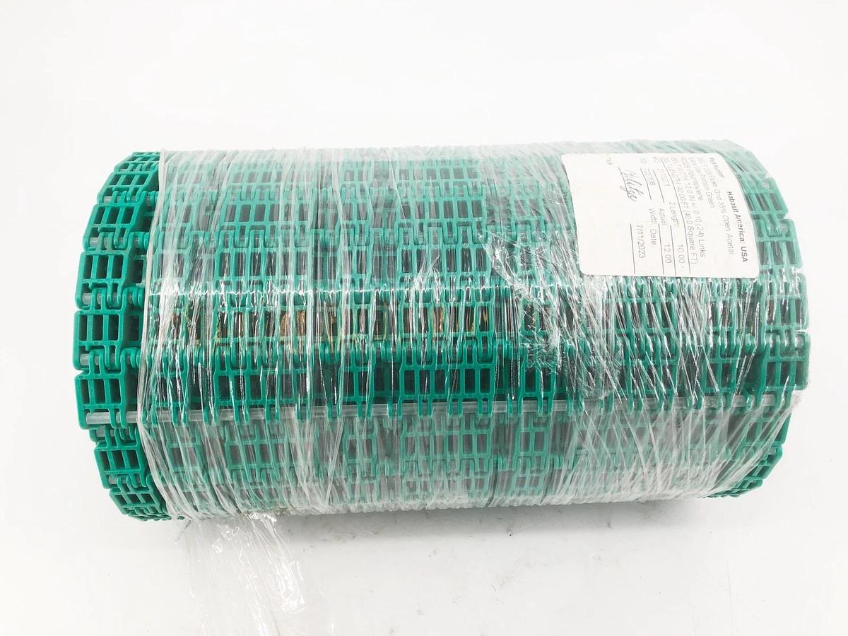 New Habasit 208 Flush Grid Acetal Green 35% Open 12" W x 10 FT. - No Box