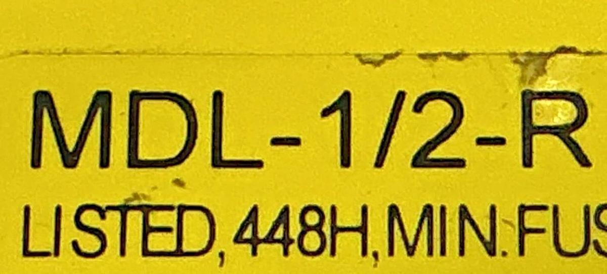 Lot of 10 New Bussmann MDL-1/2-R Glass Fuse 1/2A 250V