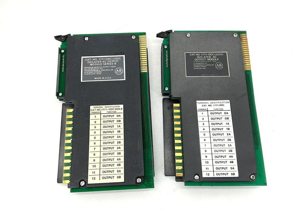 Used Lot of 2 Allen Bradley 1771-ODC Ser B Isolated AC Output Module 6-Channel 120VAC