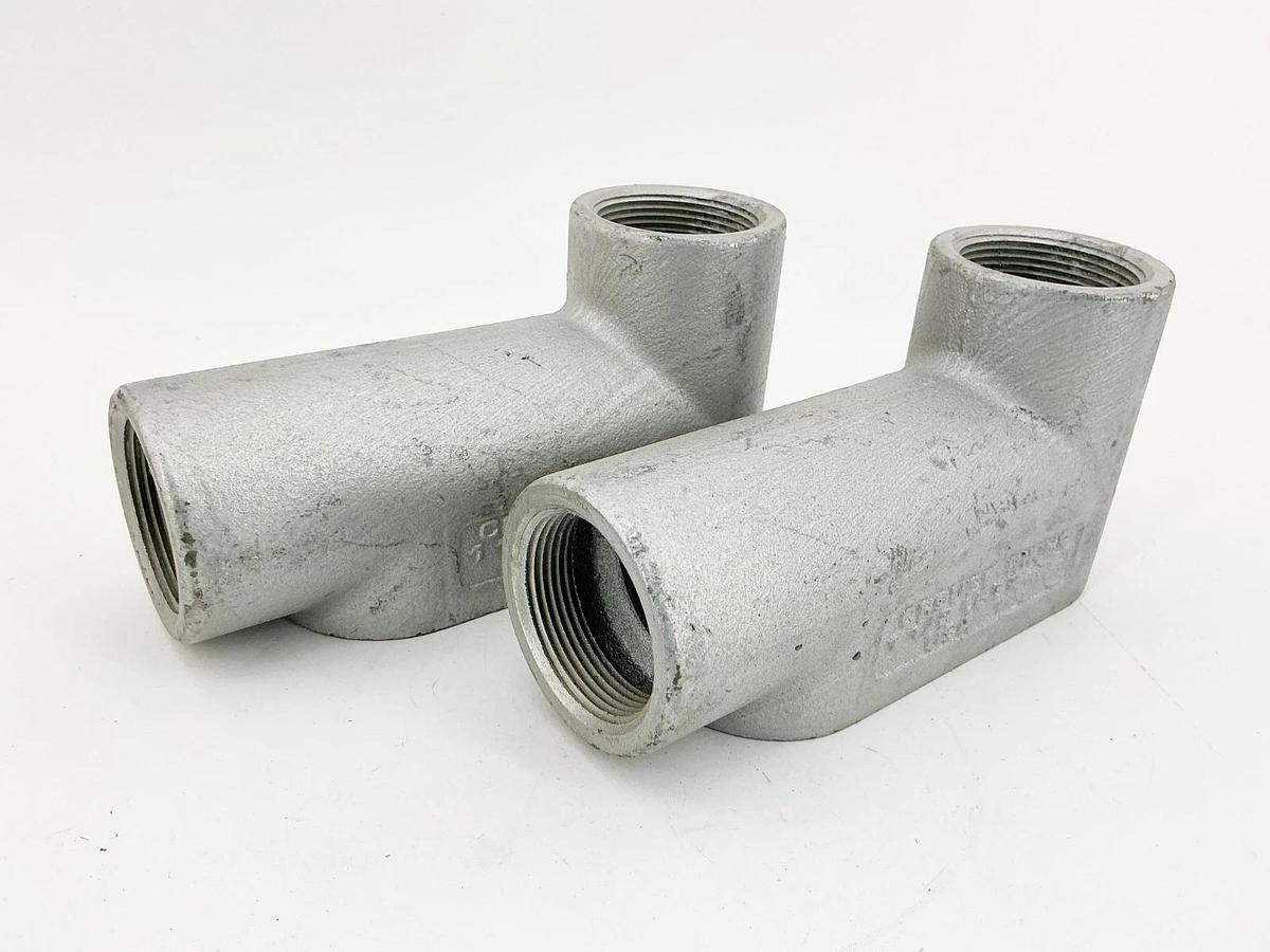 New Box of 2 Crouse Hinds LB57 Conduit Body Outlet 1-1/2"