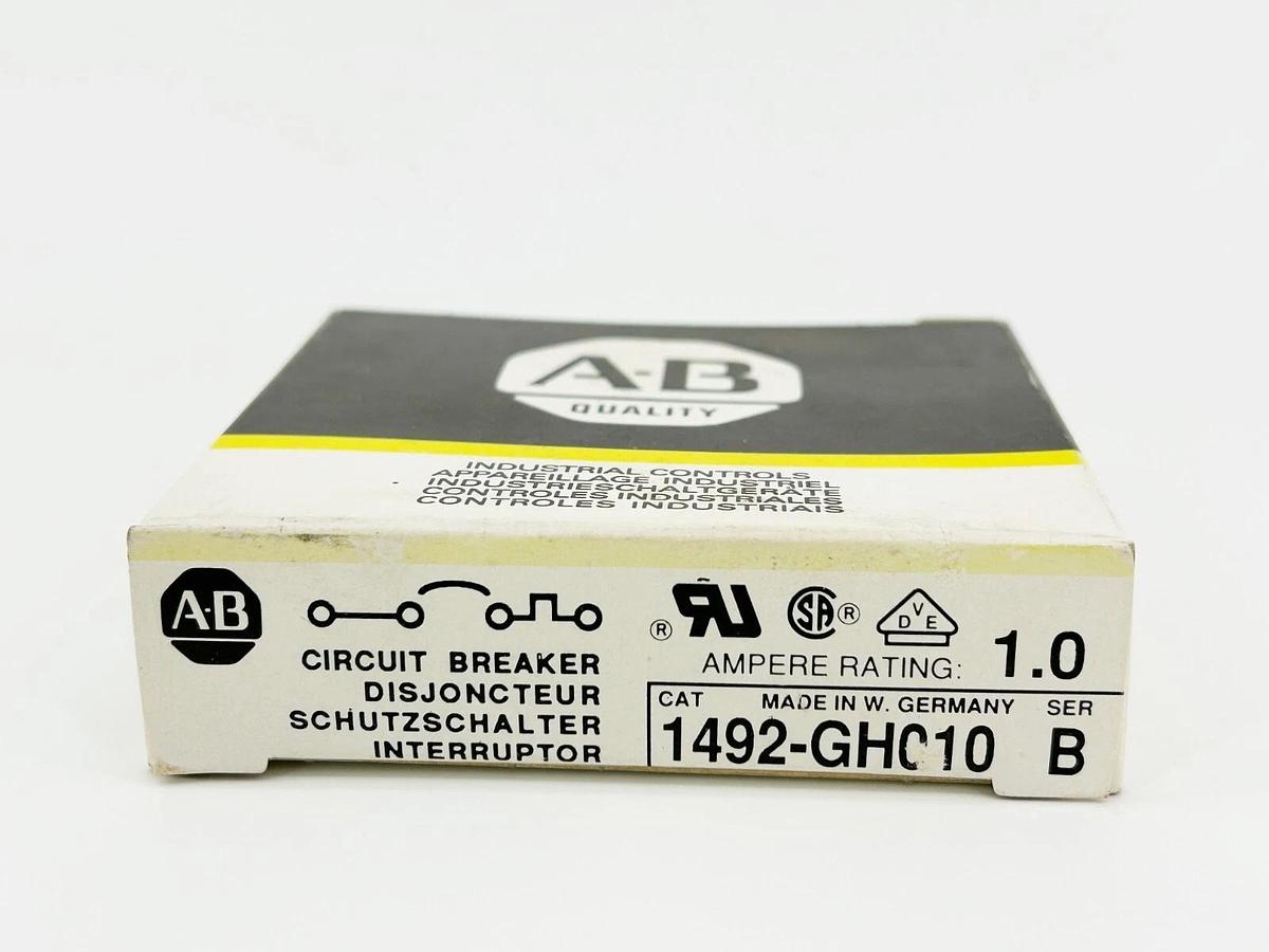 New Lot of 2 Allen Bradley 1492-G010 Circuit Breaker 1A 1 Pole 250Vac Ser.B