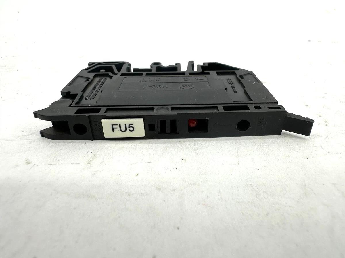 Used Lot of 4 Allen Bradley 1492-H6 Ser C Terminal Blocks Fuse Holder 1P 15A 300V