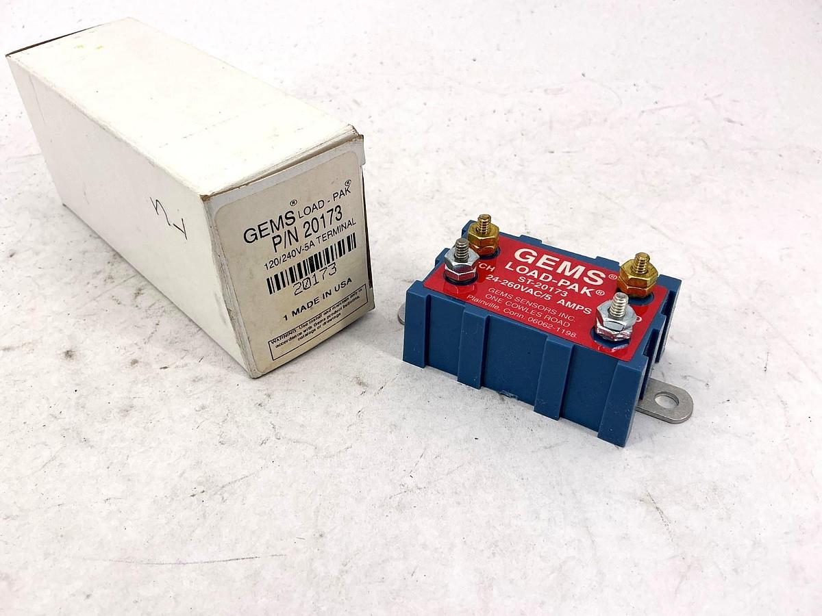 New Gems Sensors 20173 Load-Pak Relay 120/240V-5A Terminal