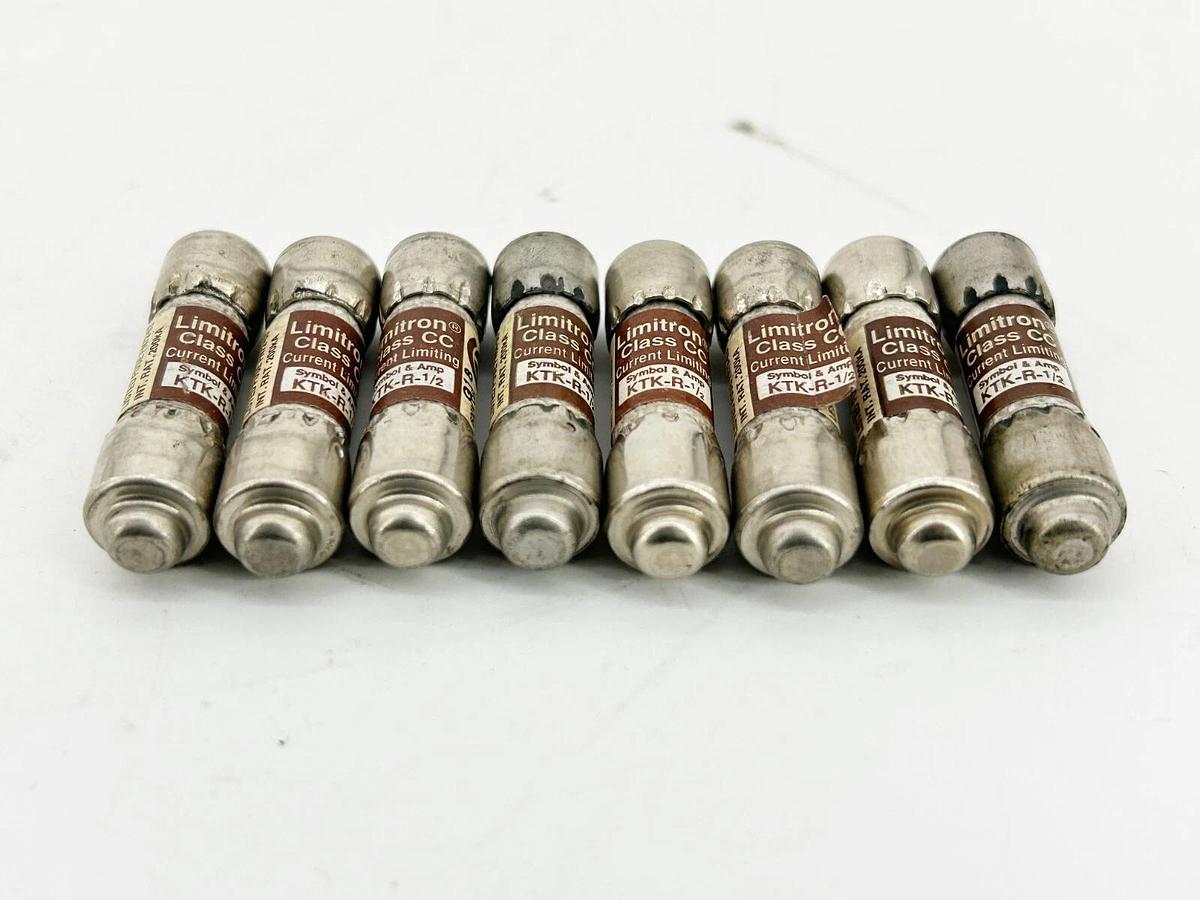 New Lot of 8 Bussmann KTK-R-1/2 Current Limiting Fuse .5A 600V