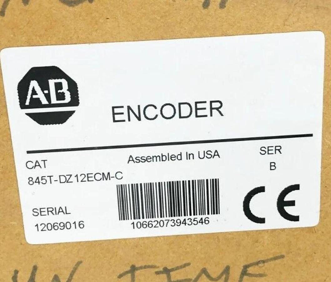 Used Allen Bradley 845T-DZ12ECM-C Ser. B Encoder 3/8" Dia. 5VDC In 5VDC DLD Out