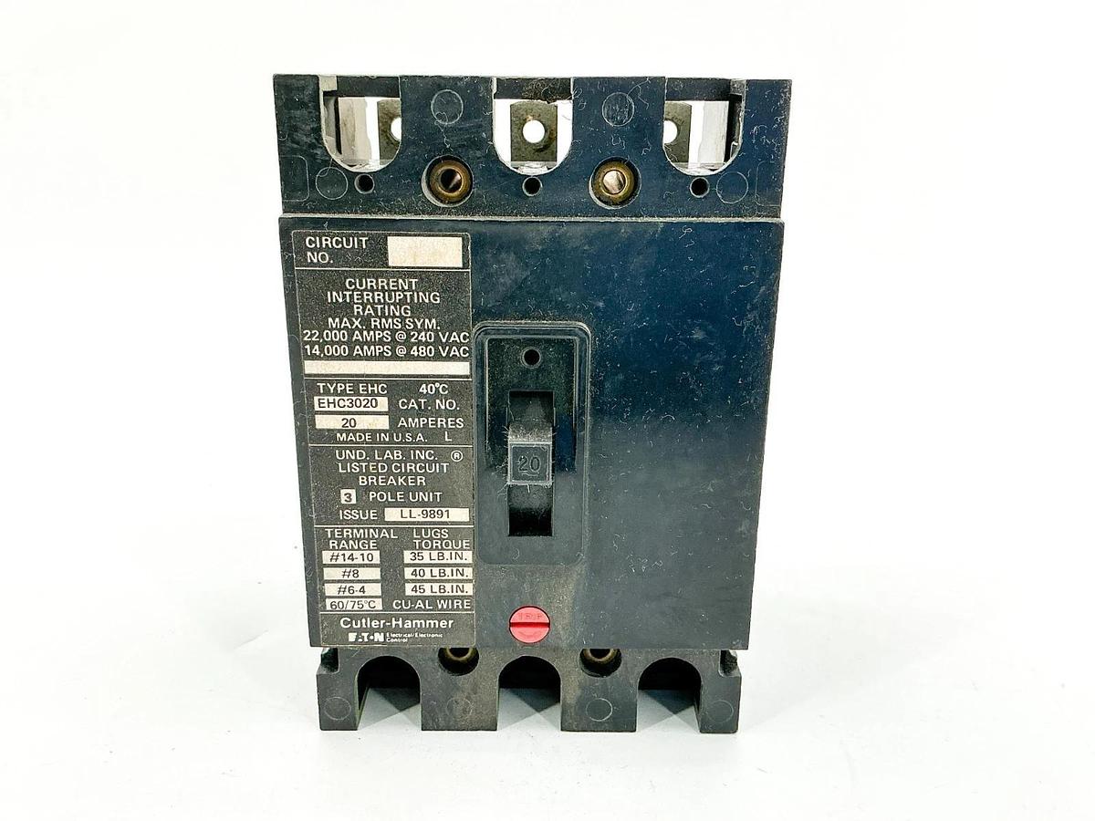 New Cutler Hammer EHC3020 Circuit Breaker 20A 480V 3P