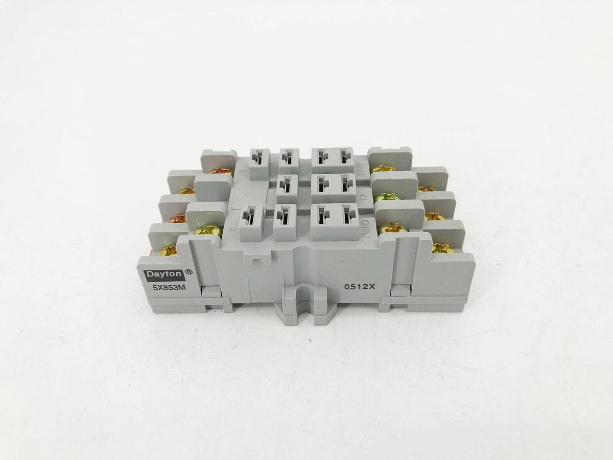 Lot of 2 New Dayton 5X853M Relay Sockets 11-Pin 15A 300V