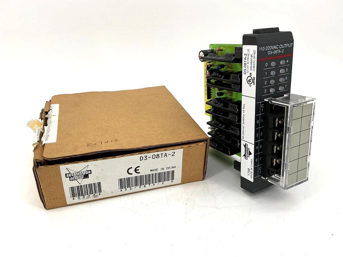 New Automation Direct D3-08TA-2 Output Module 110-220VAC 1A 80-265VAC D308TA2