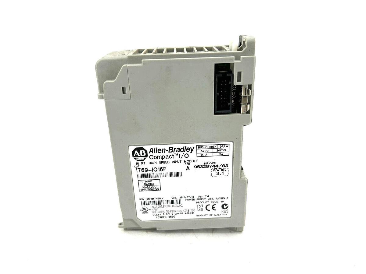Used Allen Bradley 1769-IQ16F High Speed Input Module 16 Pt. - Missing Faceplate