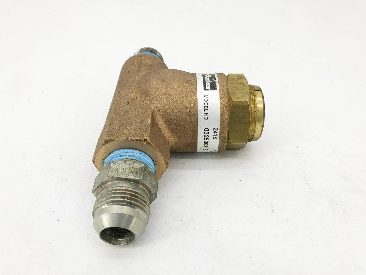 Used Parker 032500519 Flow Control Valve 3/4" NPT 250psi Brass