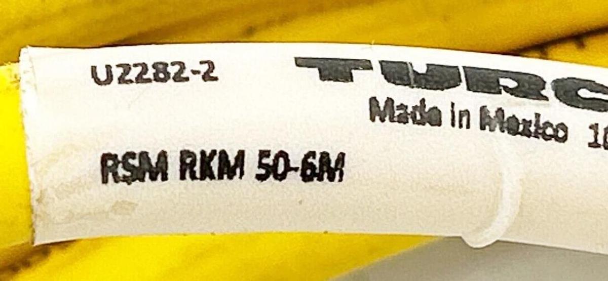 Used Turck RSM RKM 50-6M Double Ended Cordset 5Wire 18AWG 6M U2282-2