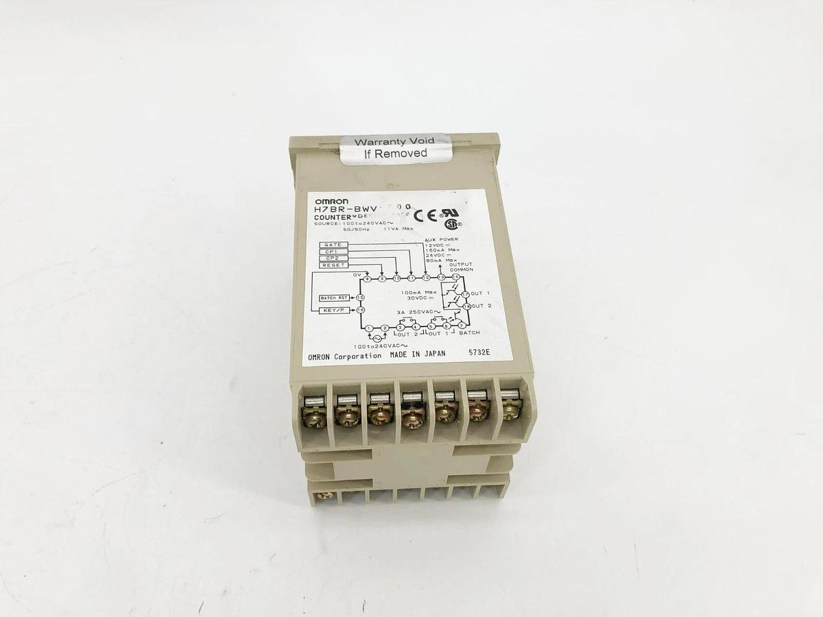 New Omron H7BR-BWV-500 Counter 2 Stage 100-240VAC 0-999999