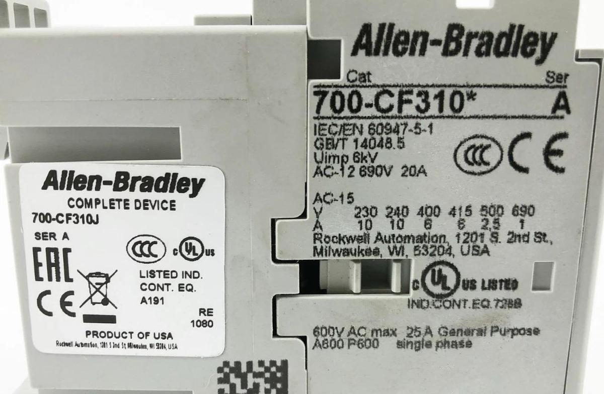New Allen-Bradley 700-CF310J Ser. A Control Relay 24V 3NO 1NC