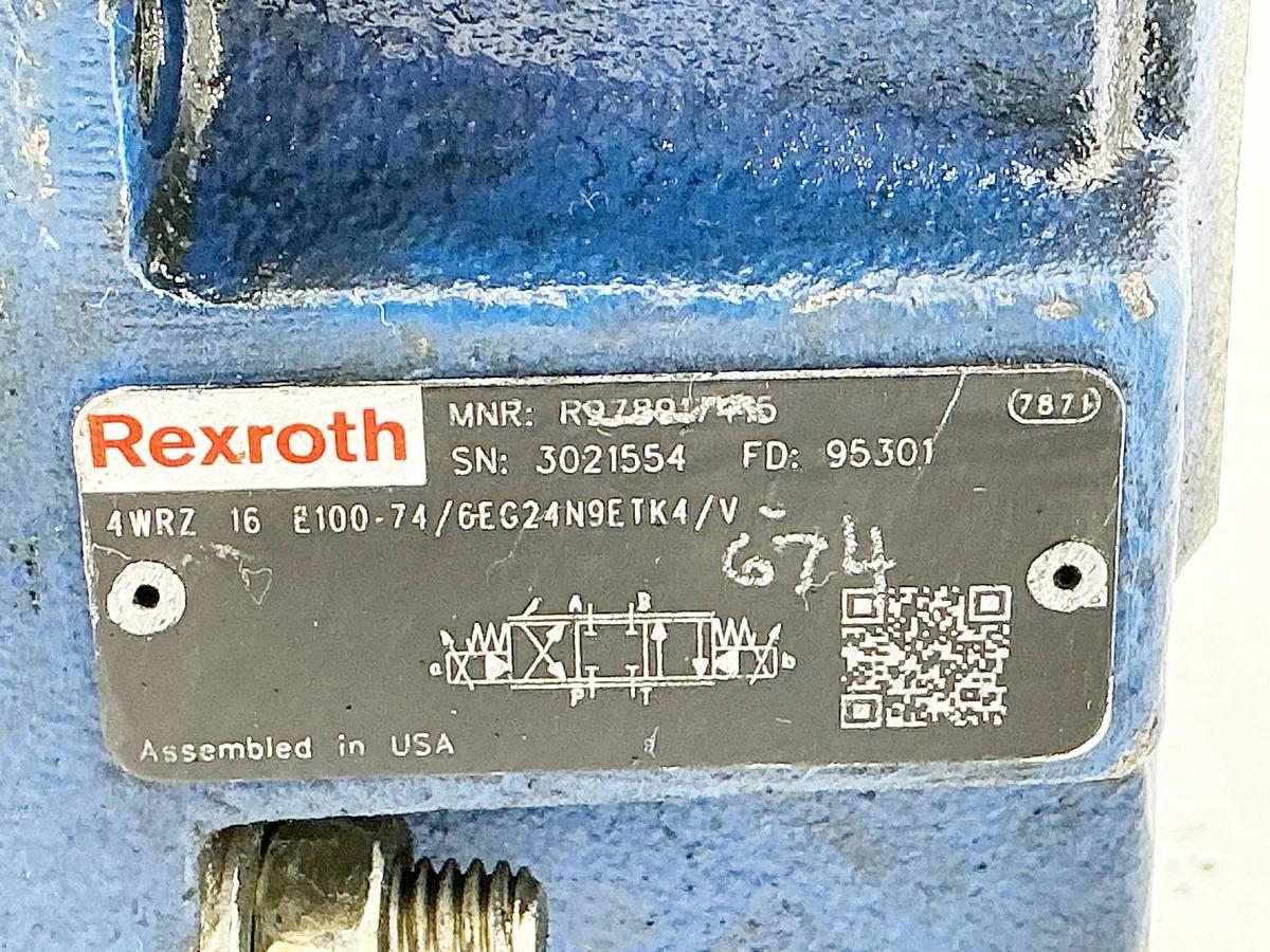 Used Rexroth 4WRZ16E100-74/6EG24N9ETK4/V674 Hydraulic Valve R900767921
