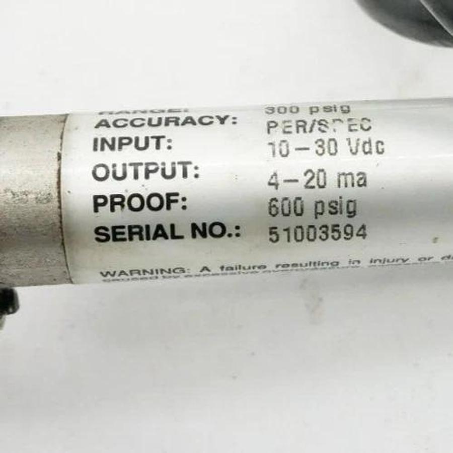 Used Cole Parmer 07356-54 Stainless Steel Pressure Transmitter 300psig