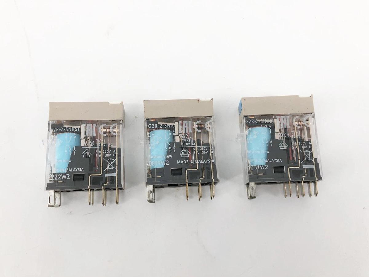 Lot of 3 New Omron G2R-2-SNI(S) Relays 24VDC 5A 8-Pin - No Box