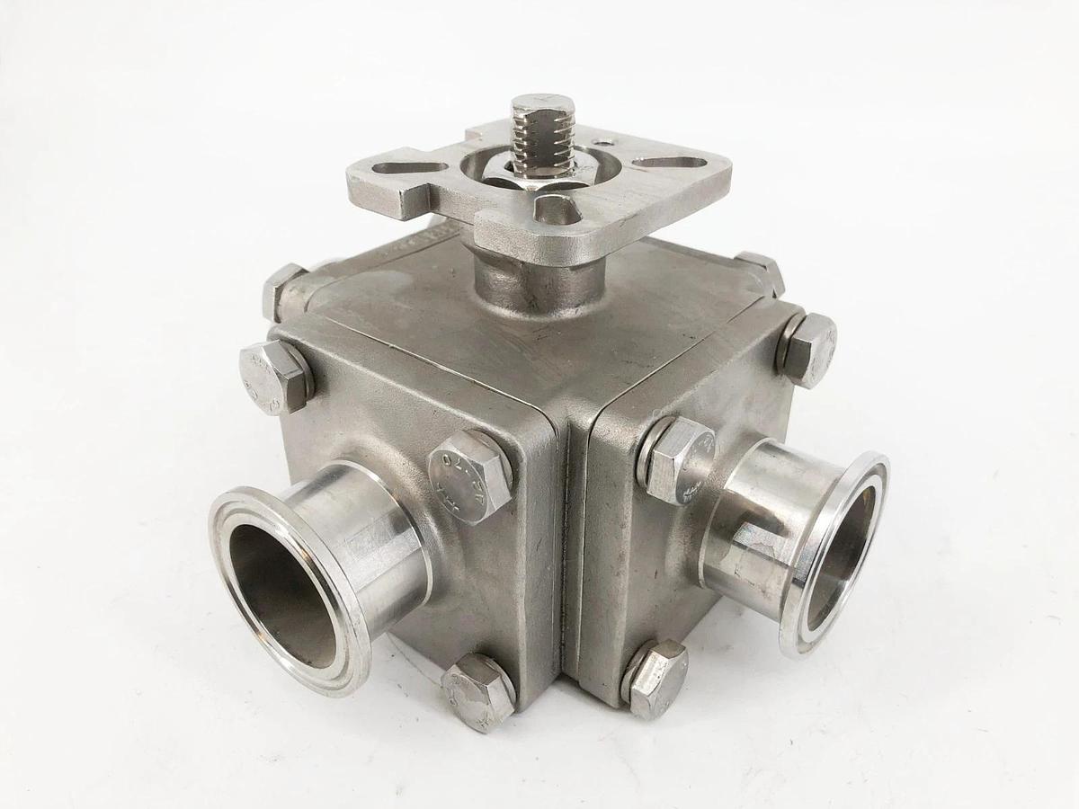 New Haitima 1-1/2" CF8M 200WOG Stainless Steel Sanitary Valve 3-Way - No Box