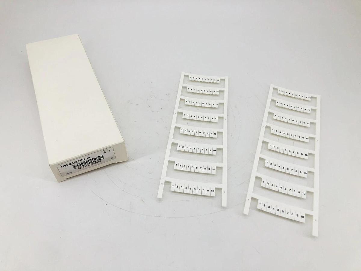 Box of 2 New Allen-Bradley 1492-MS5X12H1-10 Ser. A Horizontal Marker Cards