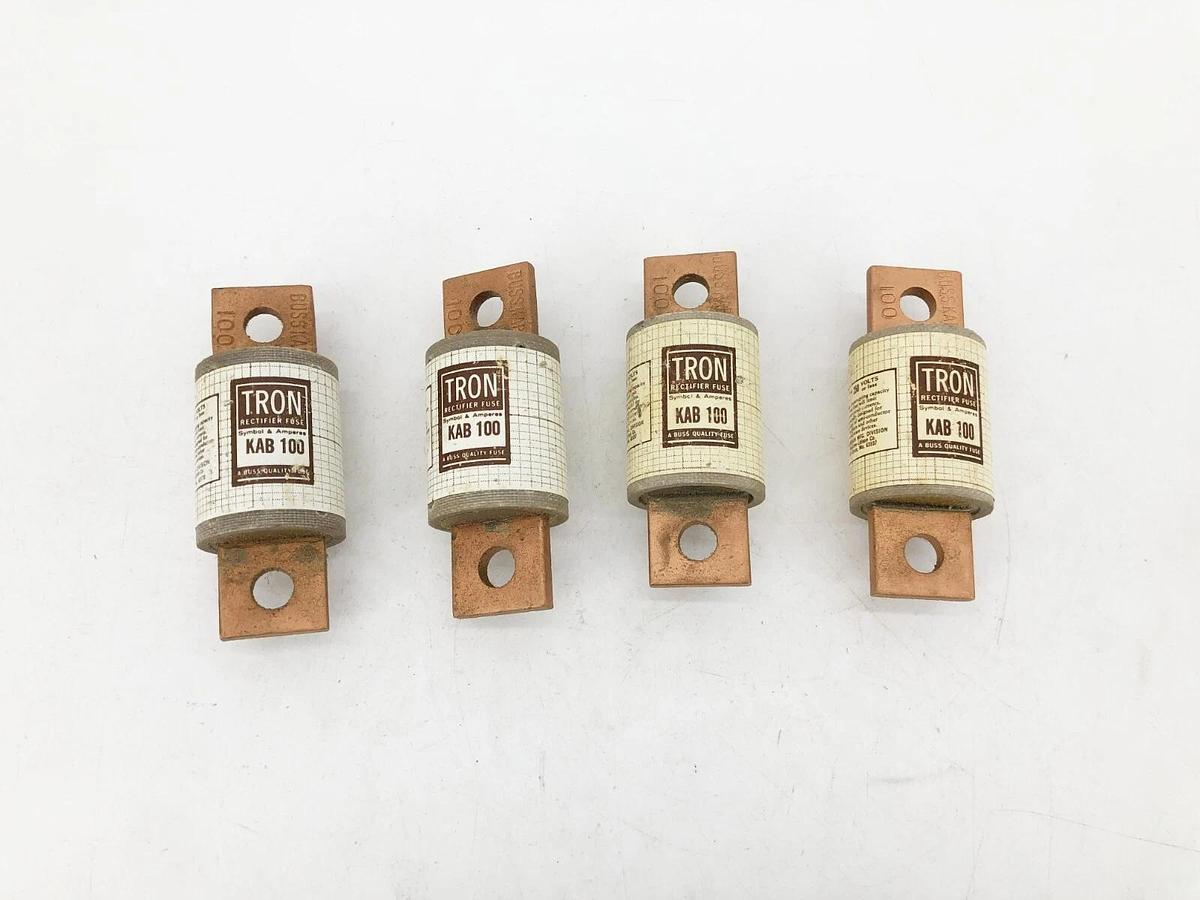 Lot of 4 New Bussmann Tron KAB100 Rectifier Fuses 100A 250V
