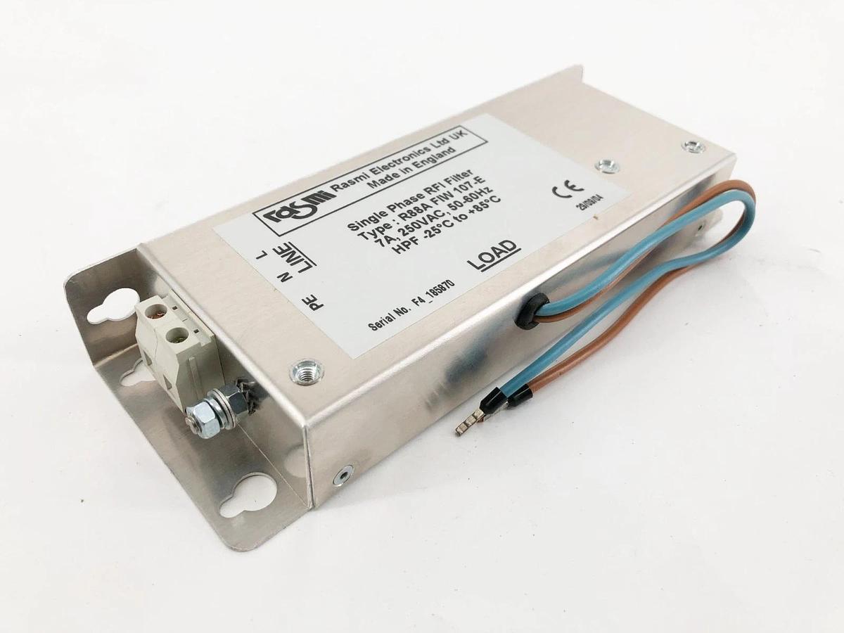 New Rasmi Electronics R88A-FIW-107-E Single Phase RFI Filter 7A 250VAC