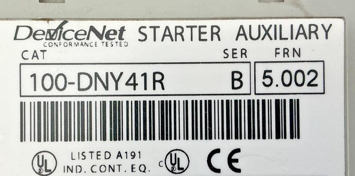 Used Allen Bradley 100-DNY41R Ser B Starter Auxiliary IN-120V OUT-240V