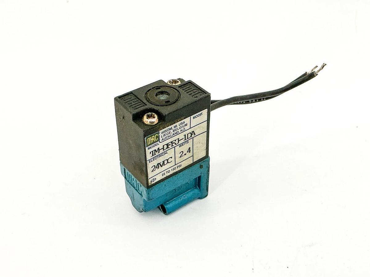 Used Mac Valves TM-DFFJ-1DA Solenoid Valve 24VDC 2.4W 25-150PSI - No Box