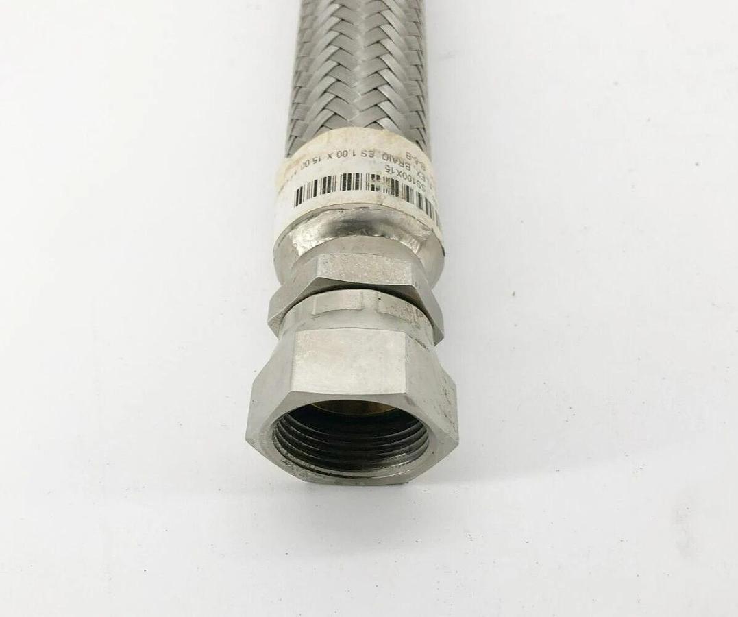 New Stainless Steel Braided Flex Hose 1" x 15" Male x FJIC