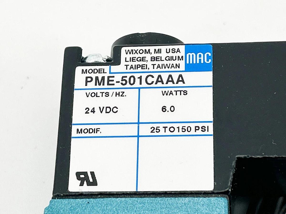 New Mac Valves PME-501CAAA Solenoid Valve 24VDC 6W 25-150PSI
