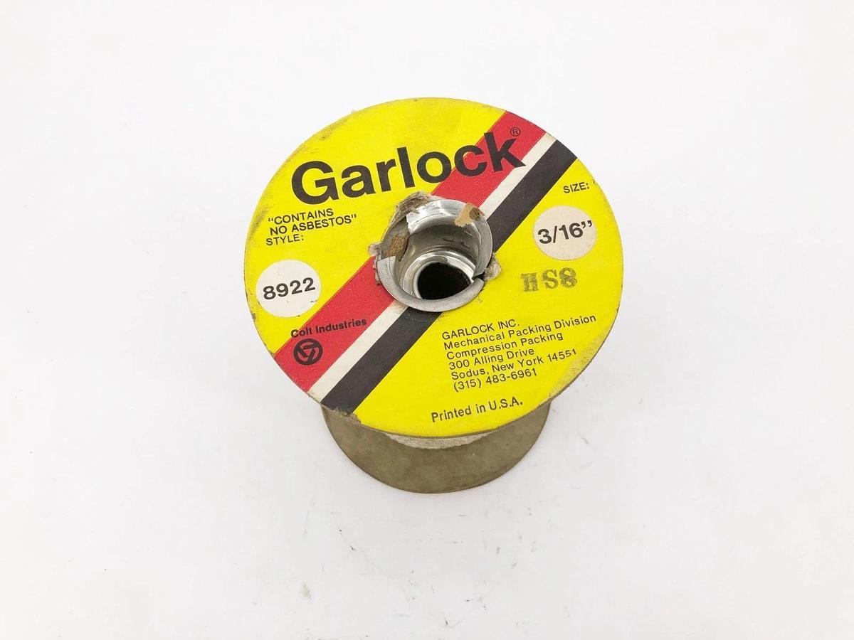 New Garlock 8922 Compression Packing 3/16" 41321-1212 1.625LB Partial Reel