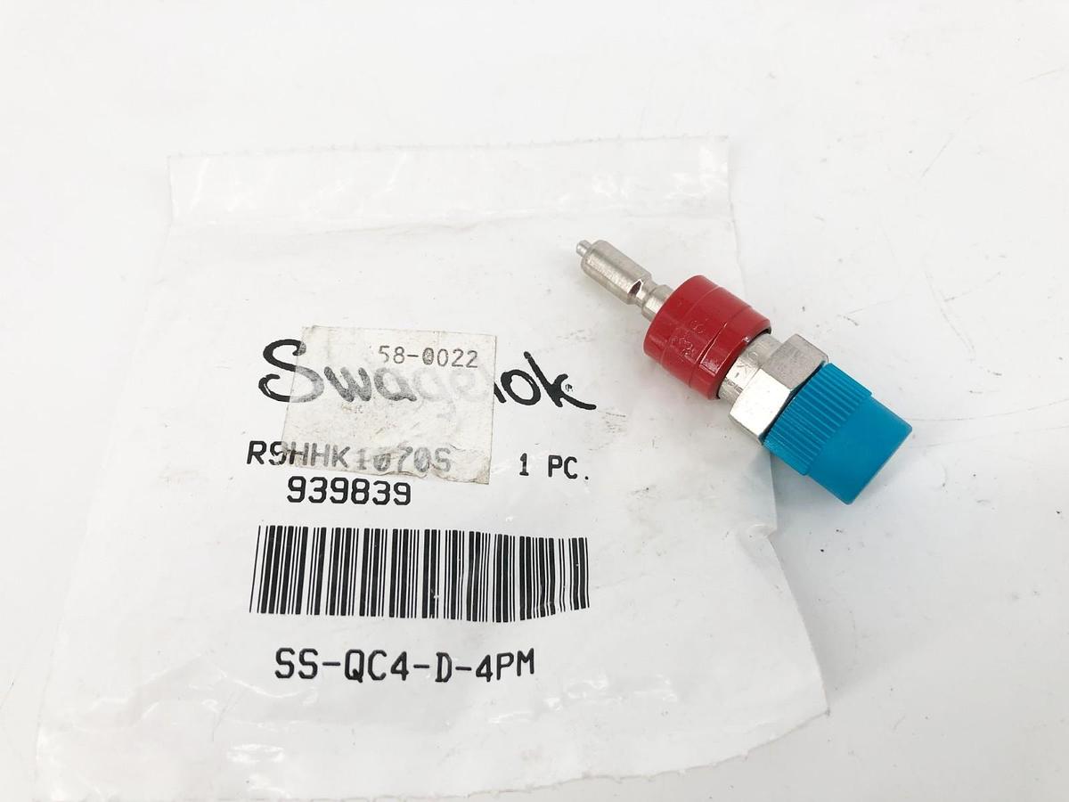 New Swagelok SS-QC4-D-4PM Instrumentation Quick Connect Stem with Valve