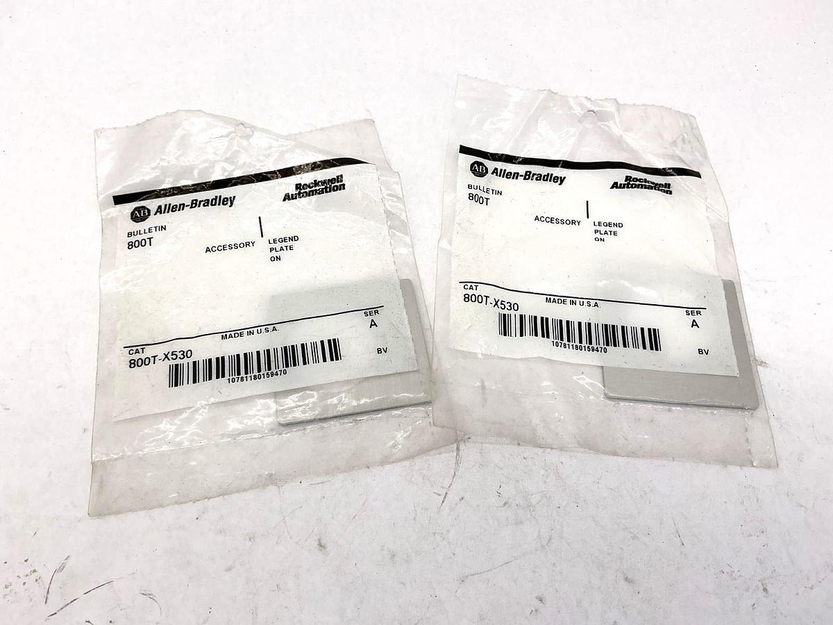 Lot of 2 New Allen Bradley 800T-X530 Ser A Legend Plate On Accessory