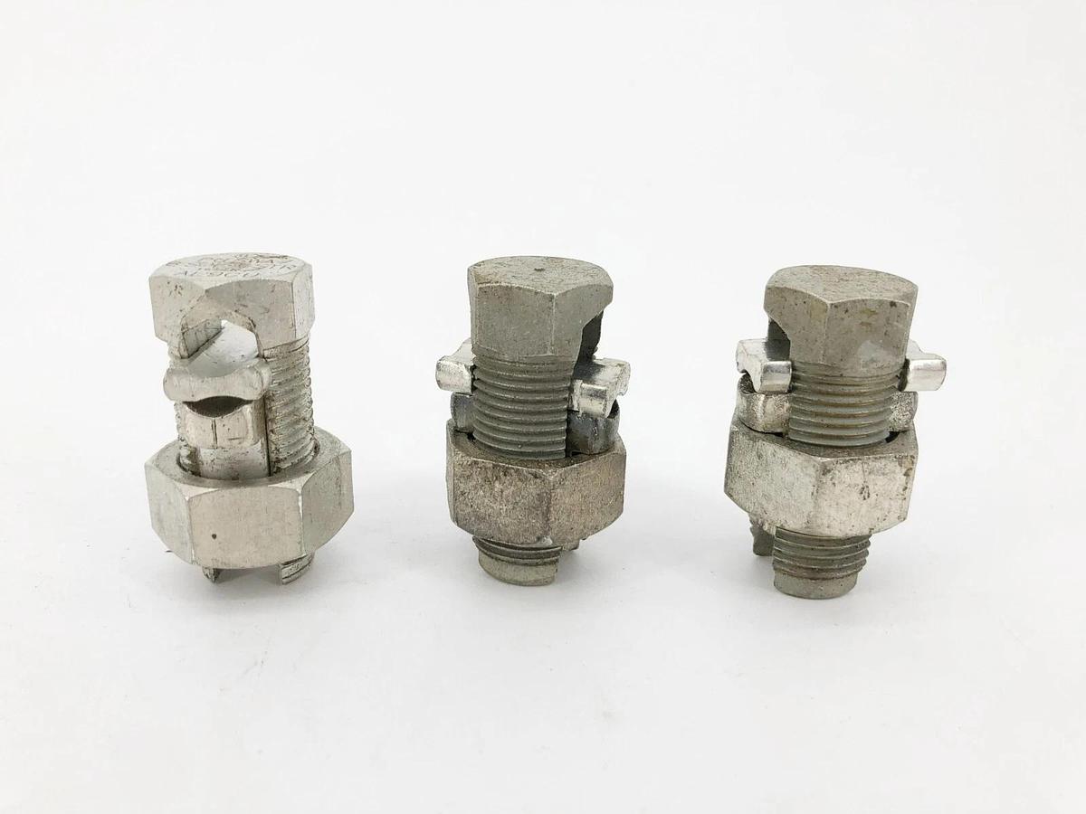 Lot of 3 New Penn Union SWA-7 Split Bolt Connectors 6 SOL- 1/0 STR AL9CU
