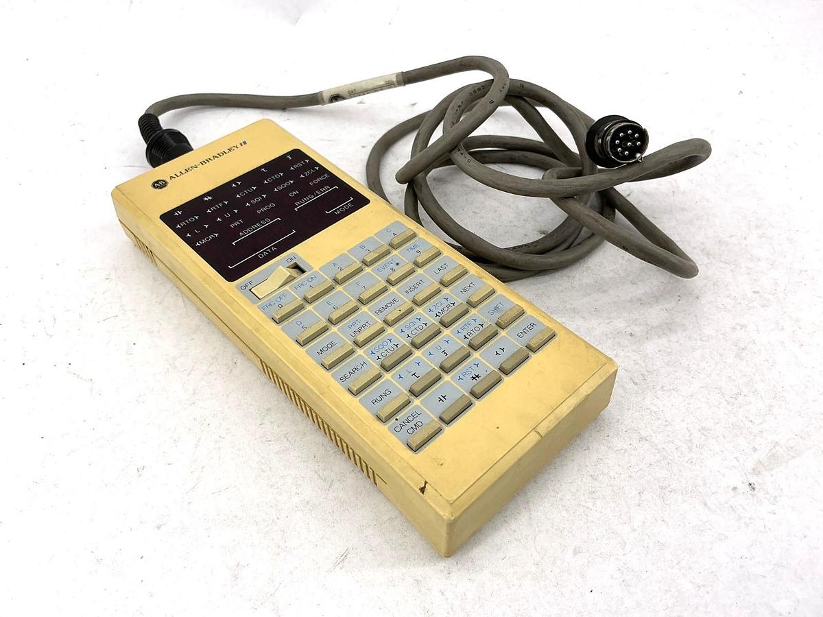 Used Allen Bradley 1745-PT1 Ser A SLC Programmer w/ 1745-C1 Ser B Interconnect Cable