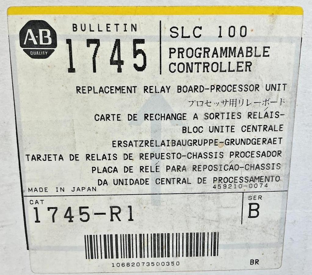 Used Lot of 5 Allen Bradley 1745-R1/R2 Ser B SLC 100 Program Control -Has Bad Outputs