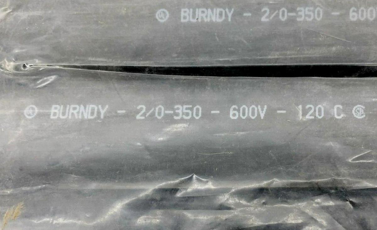 Lot of 3 New Burndy HSB150H12PF3 Heat Shrink Tubes 1.5" Dia. 12" Length 2/0-350