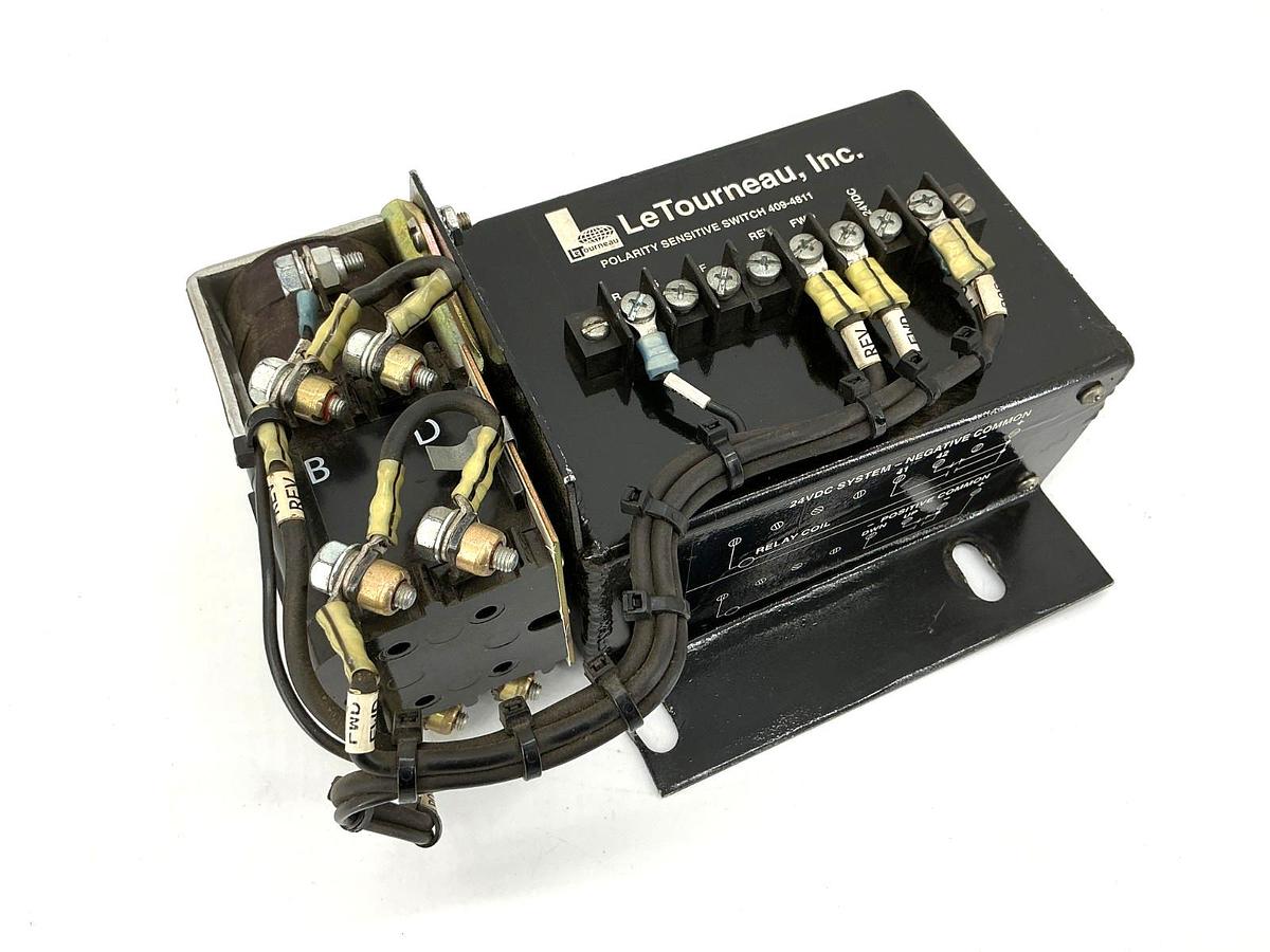 Used LeTourneau 409-4811 Polarity Sensitive Switch 24VDC Coil 35030479 20A 28VDC 4094