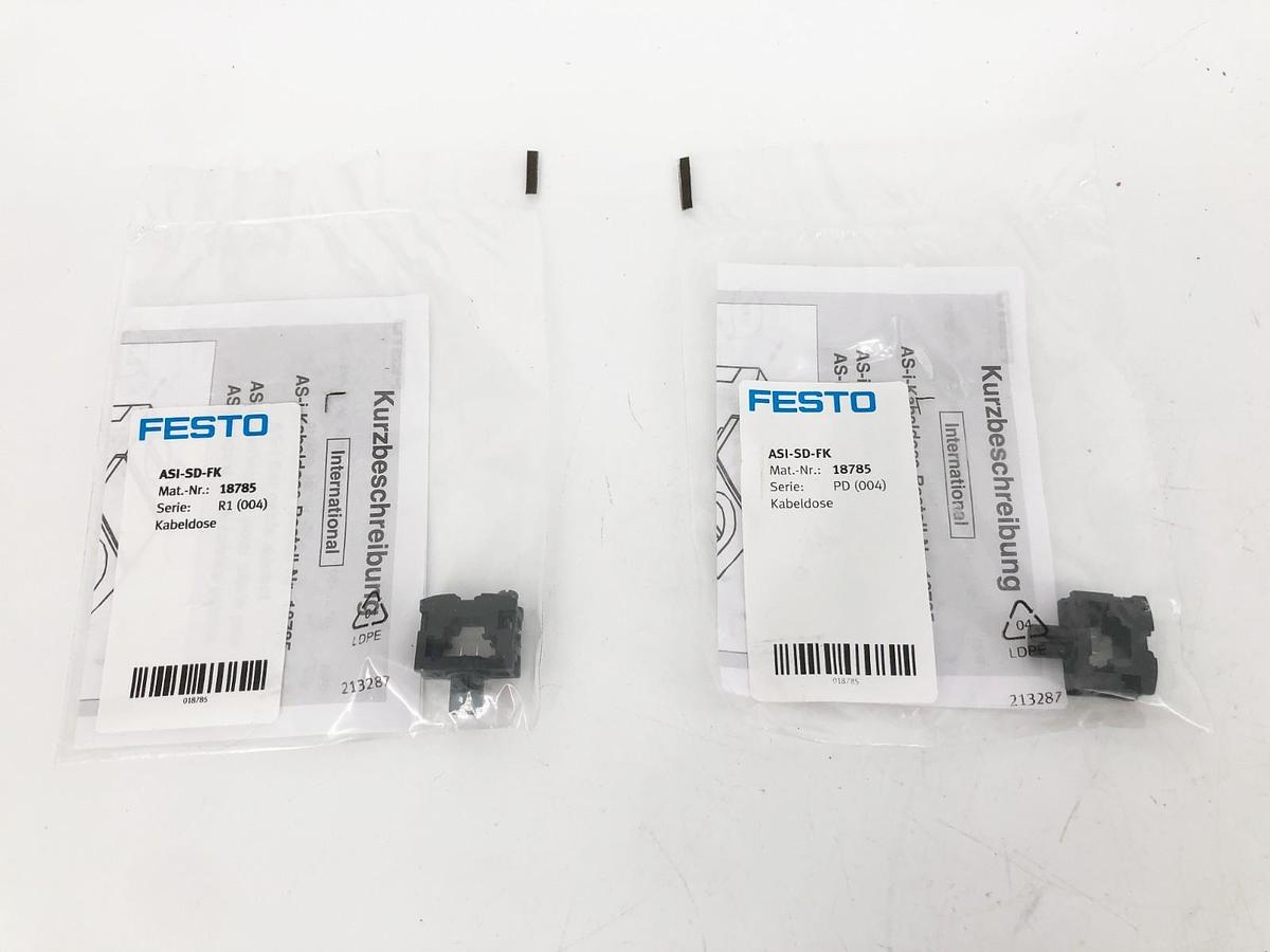 Lot of 2 New Festo ASI-SD-FK Flat Cable Sockets 18785