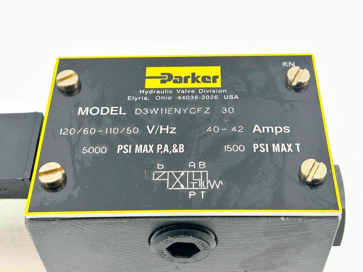 New Parker D3W11ENYCFZ-30 Solenoid Valve 5000PSI 42A 110/120V 50/60Hz